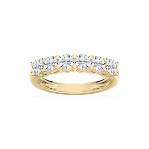 River 1 ⅕ ctw Round Lab Grown Diamond Six Stone Shared Prong Anniversary Band