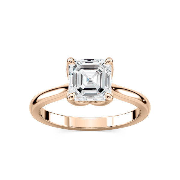 Skye Asscher Lab Grown Diamond Cathedral Tulip Solitaire Engagement Ring