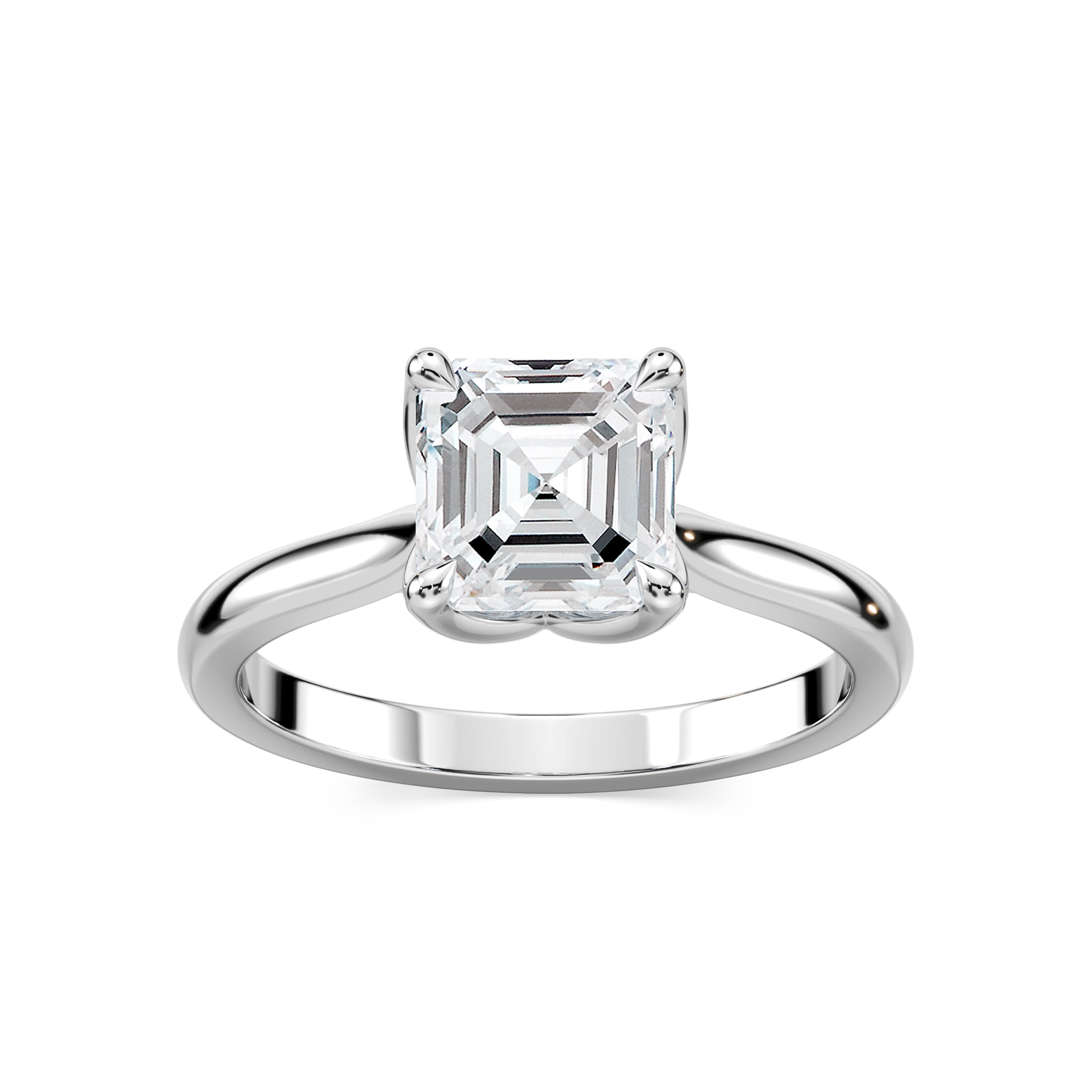 Skye Asscher Lab Grown Diamond Cathedral Tulip Solitaire Engagement Ring