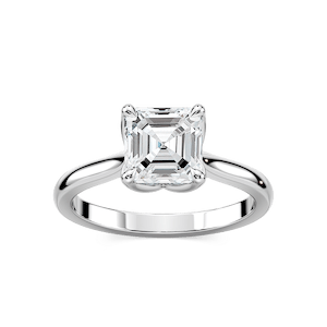 Skye Asscher Lab Grown Diamond Cathedral Tulip Solitaire Engagement Ring