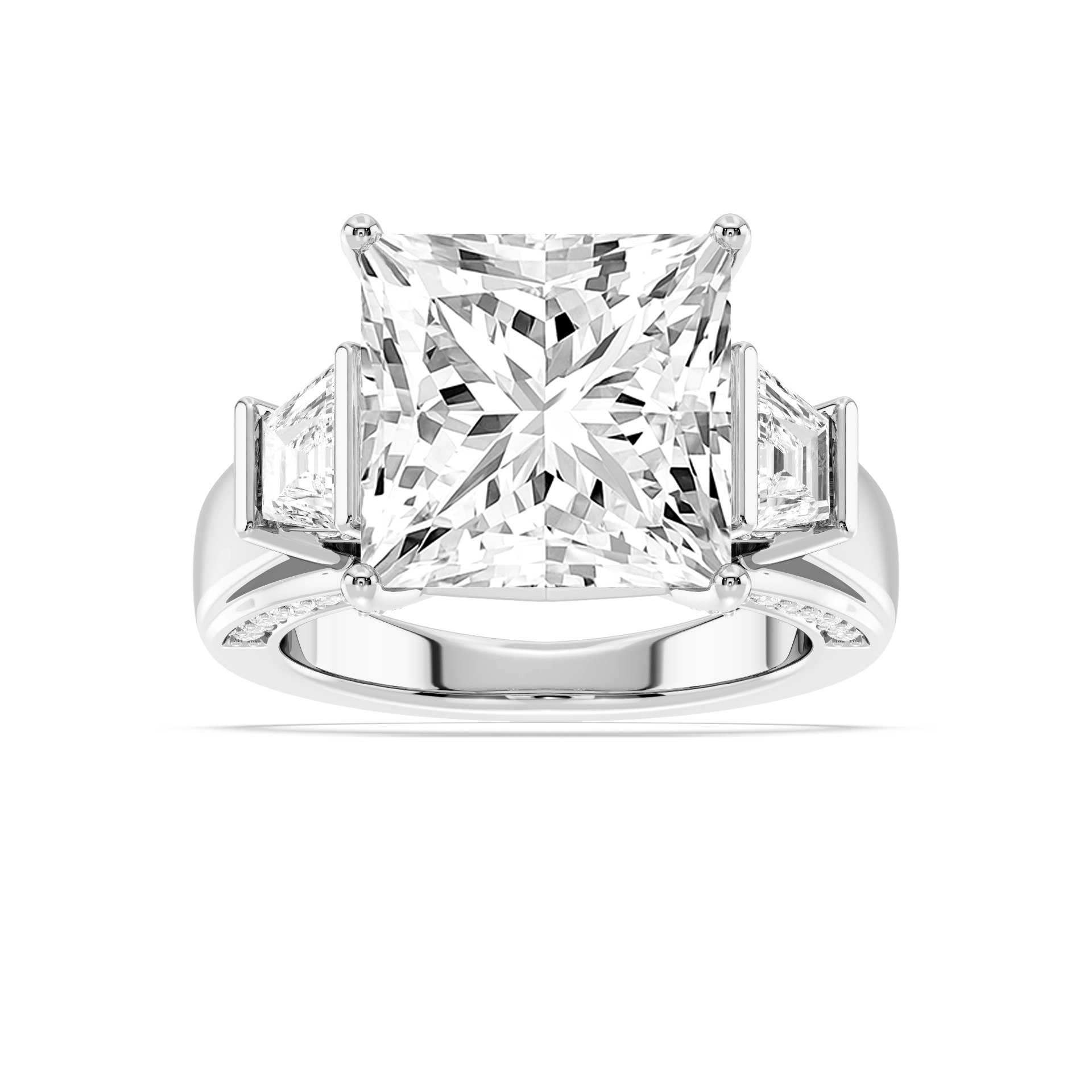 Skylar 12 ½ ctw Princess Lab Grown Diamond Three Stone Engagement Ring - Signature Collection
