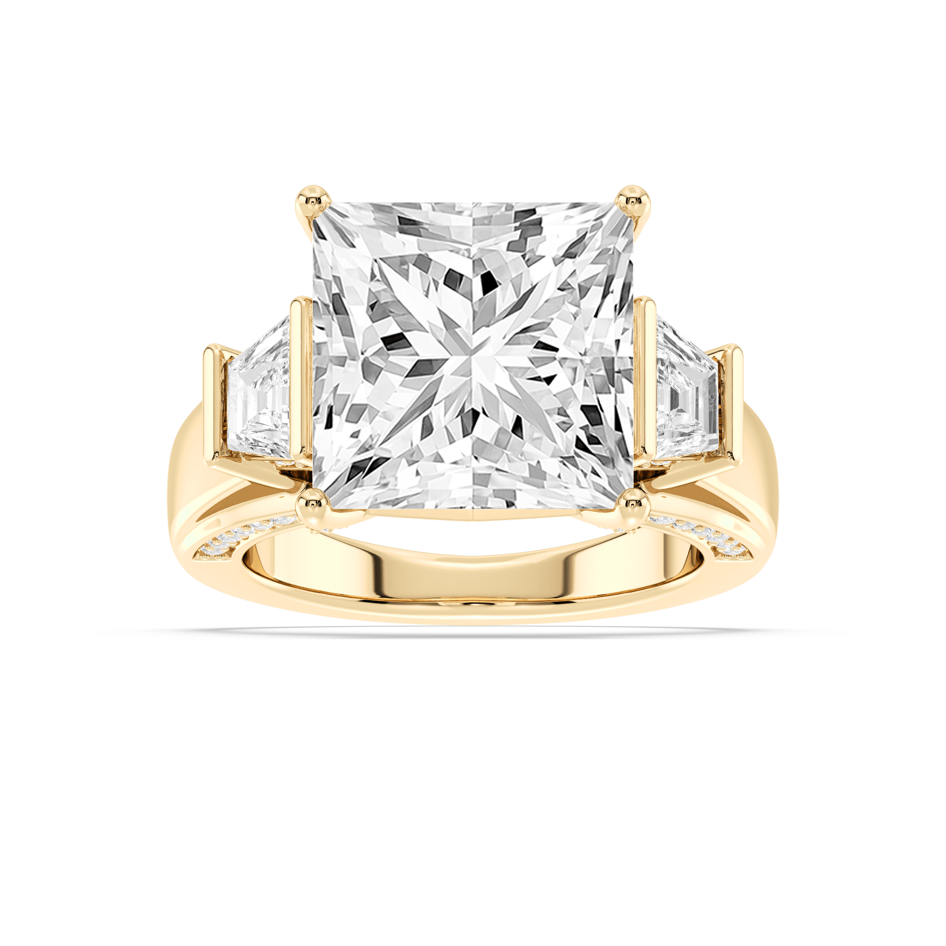 Skylar 12 ½ ctw Princess Lab Grown Diamond Three Stone Engagement Ring - Signature Collection