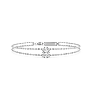 1 ctw Oval Lab Grown Diamond Solitaire Chain Bracelet  - 7 Inches
