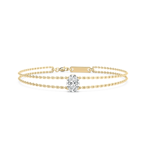 1 ctw Oval Lab Grown Diamond Solitaire Chain Bracelet  - 7 Inches