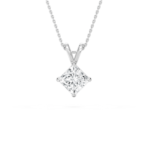 2 ctw Princess Lab Grown Diamond Double Bail Pendant - 18 Inches