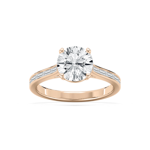 Sophie 2 ¹⁄₄ ctw Round Lab Grown Diamond Channel Set Baguette Side Stone Engagement Ring