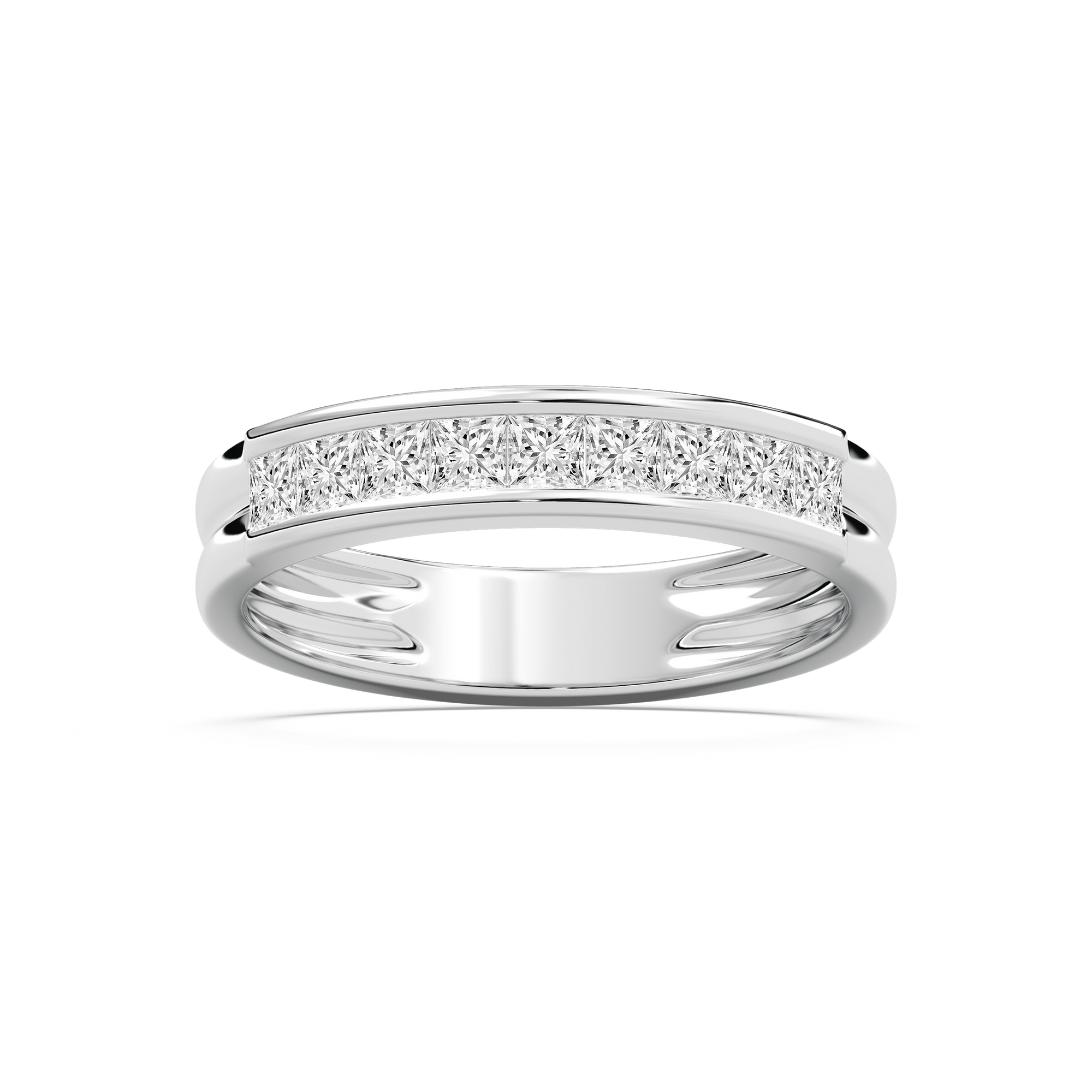 Bennett 7/8 ctw Princess Lab Grown Diamond 4.50mm Channel Mens Wedding Band