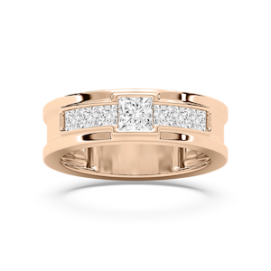 Elijah 1 ⅓ ctw Princess Lab Grown Diamond 7.20mm Bezel Mens Wedding Band