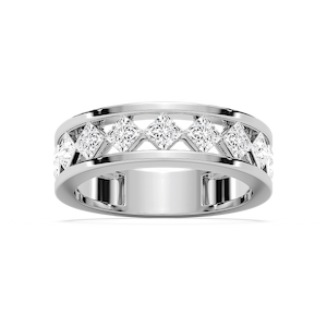 Niall 2 ctw Princess Lab Grown Diamond 4.90mm Lattice Mens Wedding Band