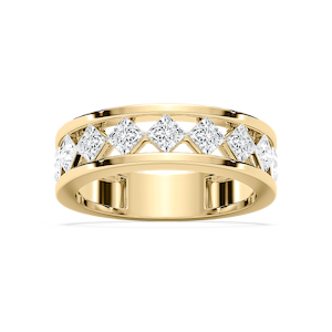 Niall 2 ctw Princess Lab Grown Diamond 4.90mm Lattice Mens Wedding Band