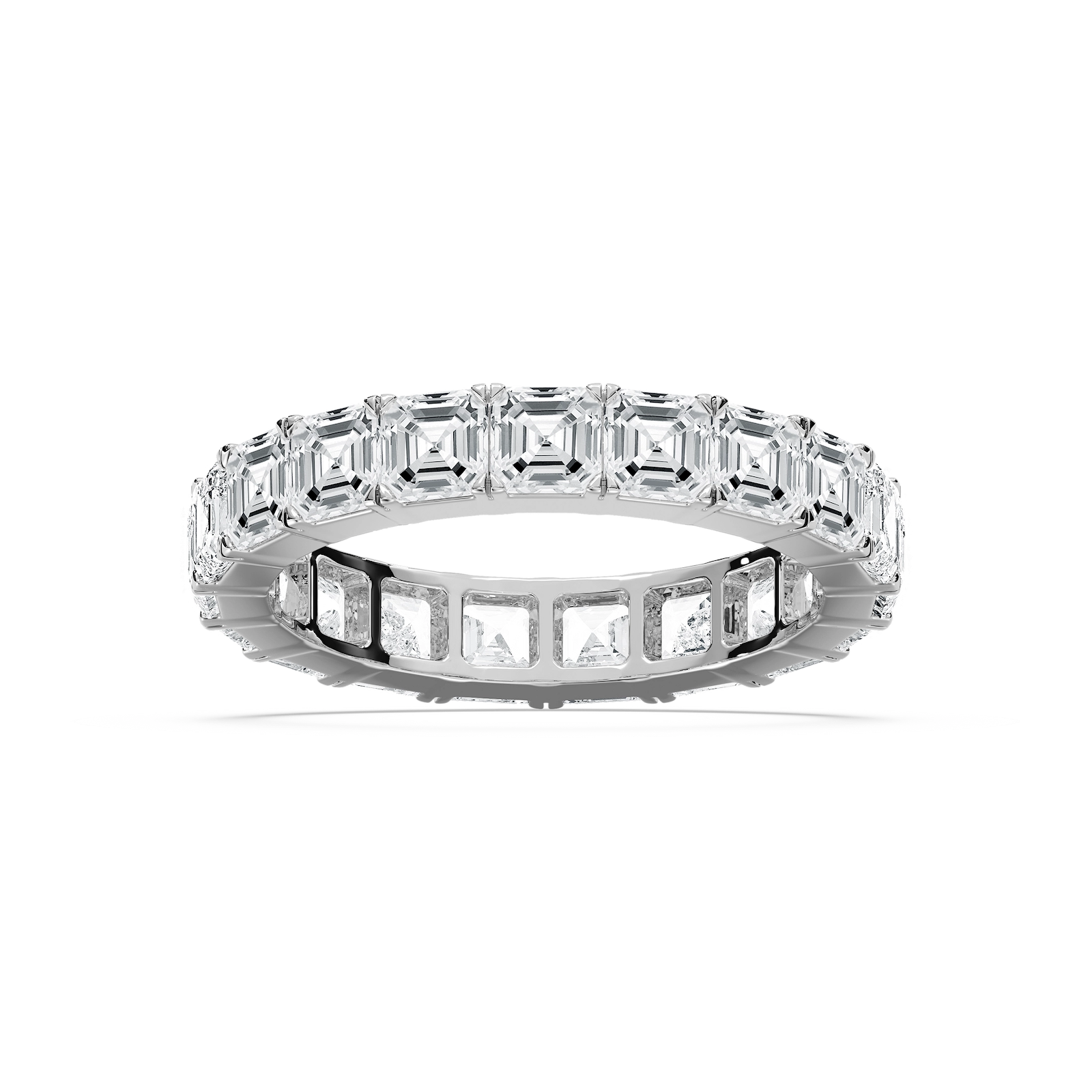 Square Emerald Eternity Ring in Rose Gold