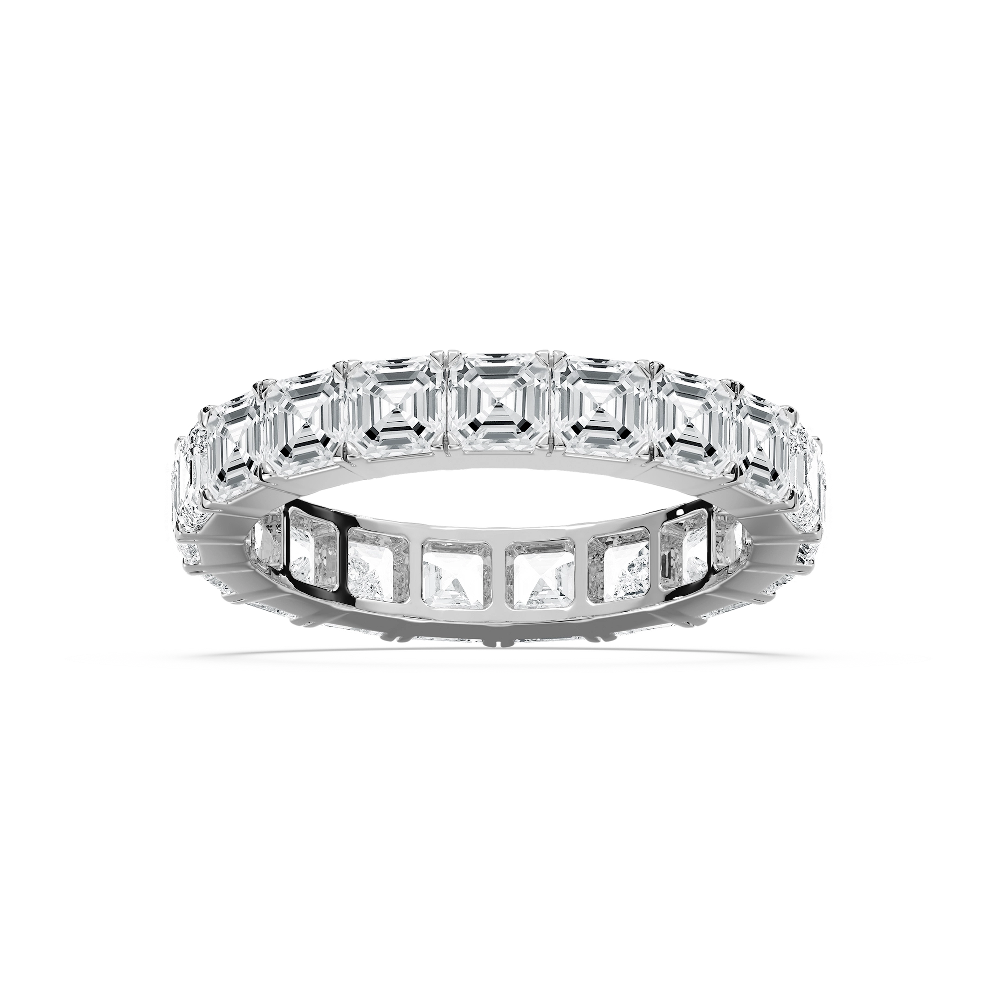 Square Emerald Eternity Ring in Rose Gold