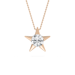 2 ctw Round Lab Grown Diamond Star Solitaire Pendant - 18 Inches