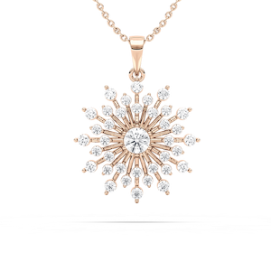 1 ²⁄₃ ctw Round Lab Grown Diamond Vintage Snowflake Pendant  - 18 Inches