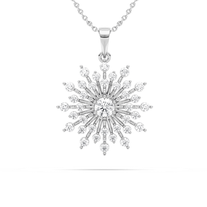 1 ²⁄₃ ctw Round Lab Grown Diamond Vintage Snowflake Pendant  - 18 Inches