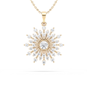 1 ²⁄₃ ctw Round Lab Grown Diamond Vintage Snowflake Pendant  - 18 Inches