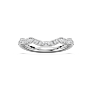 Addilyn 1/8 ctw Round Lab Grown Diamond Milgrain Channel Curved Band