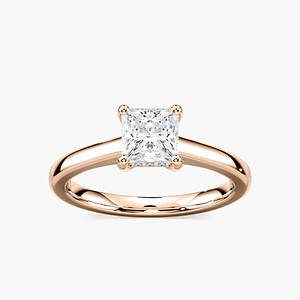 Stefania Princess Lab Grown Diamond Cathedral Hidden Halo Engagement Ring