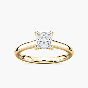 Stefania Princess Lab Grown Diamond Cathedral Hidden Halo Engagement Ring