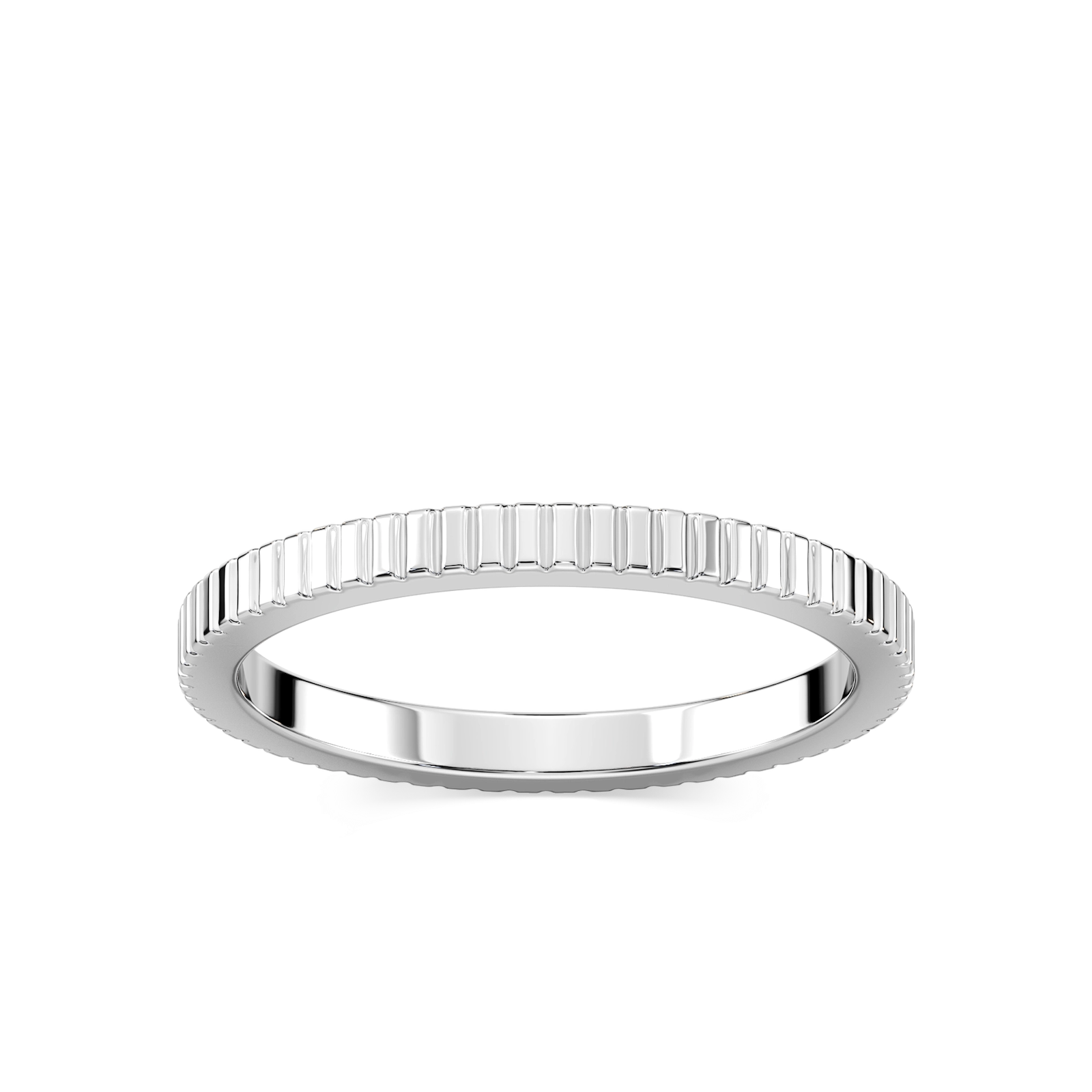 Suvi 2.00mm Fluted Plain Metal Band
