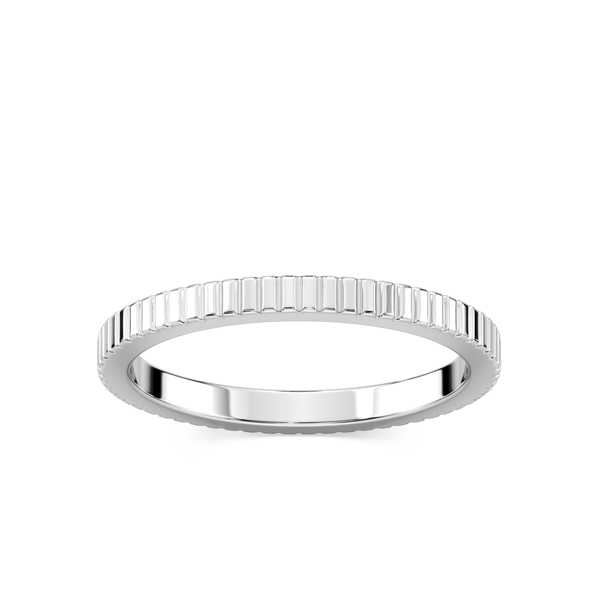 Suvi 2.00mm Fluted Plain Metal Band