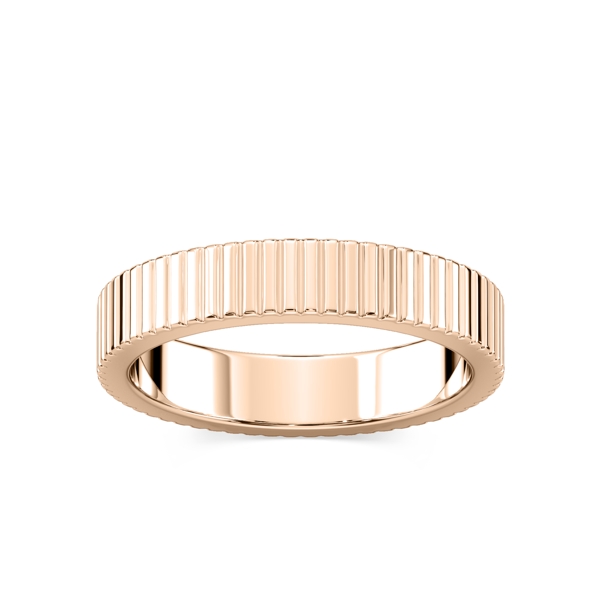 Suvi 4.00mm Fluted Plain Metal Band