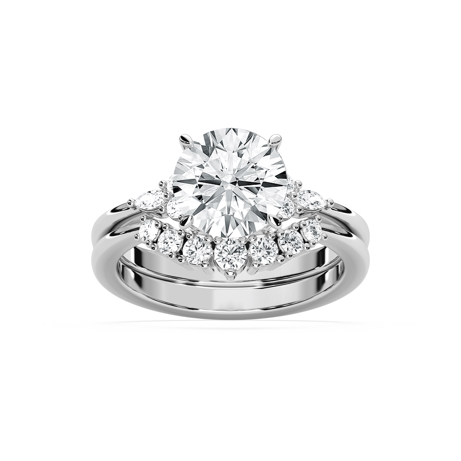 Talia 2 ⅞ ctw Round Lab Grown Diamond Accented Wedding Set