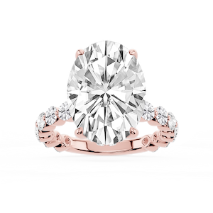 Tamara Oval Lab Grown Diamond Single Shared Prong Hidden Halo Engagement Ring