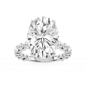 Tamara Oval Lab Grown Diamond Single Shared Prong Hidden Halo Engagement Ring