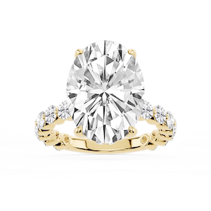 Tamara Oval Lab Grown Diamond Single Shared Prong Hidden Halo Engagement Ring