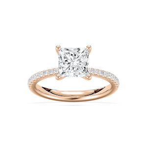 Tavia 2 ¹⁄₄ ctw Princess Lab Grown Diamond Tapered Side Stone Engagement Ring