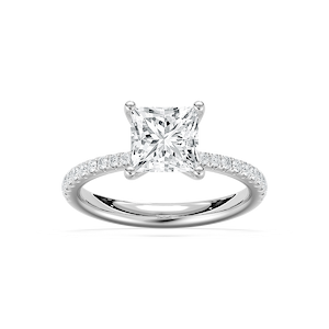 Tavia 2 ¹⁄₄ ctw Princess Lab Grown Diamond Tapered Side Stone Engagement Ring
