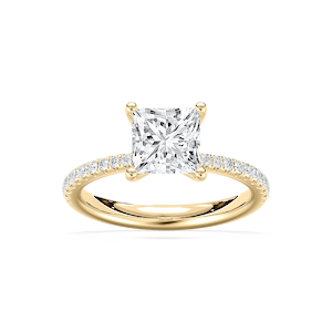 Tavia 2 ¹⁄₄ ctw Princess Lab Grown Diamond Tapered Side Stone Engagement Ring