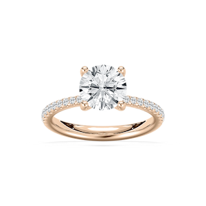 Tavia 2 ¹⁄₄ ctw Round Lab Grown Diamond Tapered Side Stone Engagement Ring