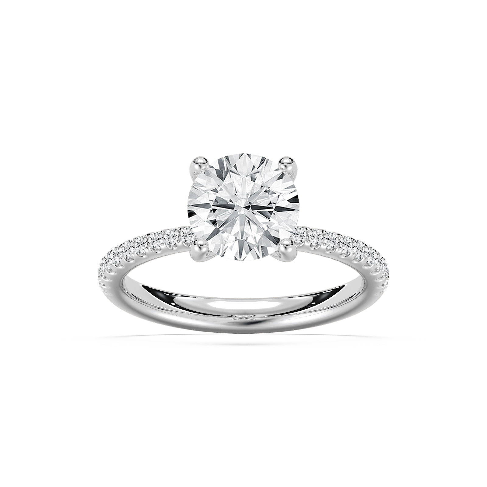 Tavia Tapered Round Engagement Ring in Rose Gold