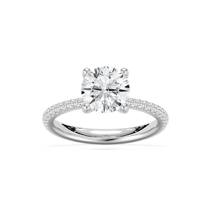 Tavia 2 ¹⁄₄ ctw Round Lab Grown Diamond Tapered Side Stone Engagement Ring