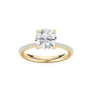 Tavia 2 ¹⁄₄ ctw Round Lab Grown Diamond Tapered Side Stone Engagement Ring