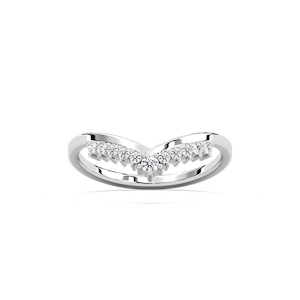 Wilde 1/5 ctw Round Lab Grown Diamond Graduated Chevron Curved Band