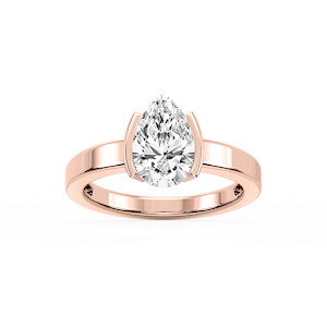 Teagan Pear Lab Grown Diamond Half Bezel Solitaire Engagement Ring
