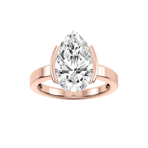 Teagan Pear Lab Grown Diamond Half Bezel Solitaire Engagement Ring