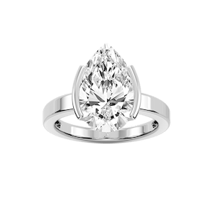 Teagan Pear Lab Grown Diamond Half Bezel Solitaire Engagement Ring
