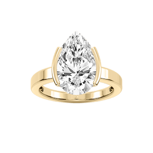 Teagan Pear Lab Grown Diamond Half Bezel Solitaire Engagement Ring