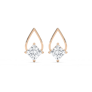 3 ctw Princess Lab Grown Diamond Teardrop Frame Stud Earrings