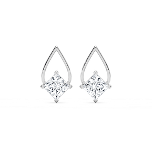 3 ctw Princess Lab Grown Diamond Teardrop Frame Stud Earrings