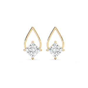 3 ctw Princess Lab Grown Diamond Teardrop Frame Stud Earrings