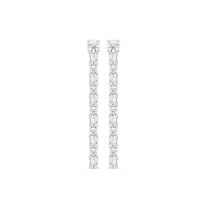 5 ⁵⁄₈ ctw Round and Emerald Lab Grown Diamond Tennis Drop Earrings