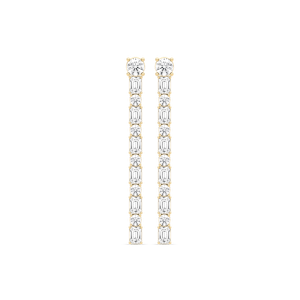 5 ⁵⁄₈ ctw Round and Emerald Lab Grown Diamond Tennis Drop Earrings