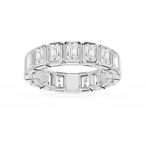 Tess Emerald Lab Grown Diamond Bezel Eternity Band