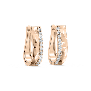 1/2 ctw Lab Grown Diamond Textured Hoop Earrings