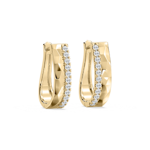 1/2 ctw Lab Grown Diamond Textured Hoop Earrings